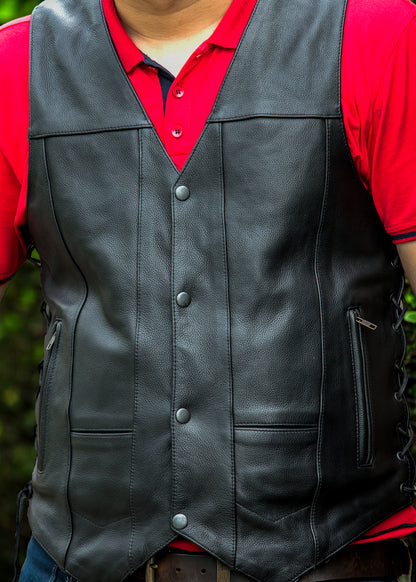 Lineman Leather Motorcycle Vest