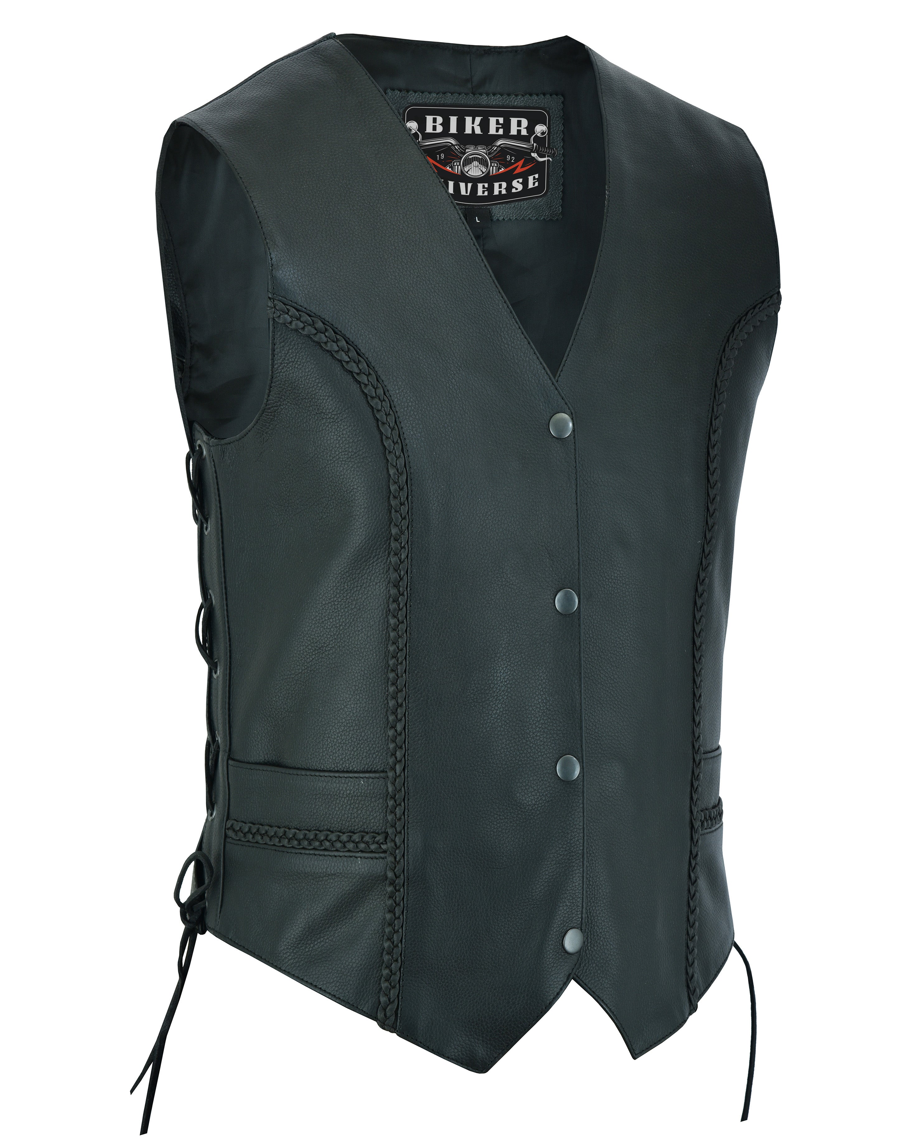 Angie Motorcycle leather vest – Biker Universe