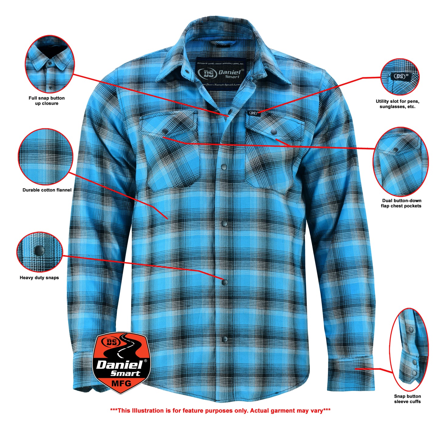 Flannel Shirt - Blue and Black Shaded