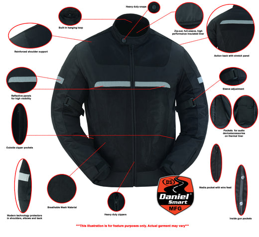 DS764 Men's Racer Mesh Jacket – Black
