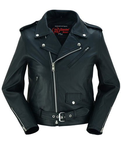 Women's Classic Plain Side Fitted M/C Style Jacket
