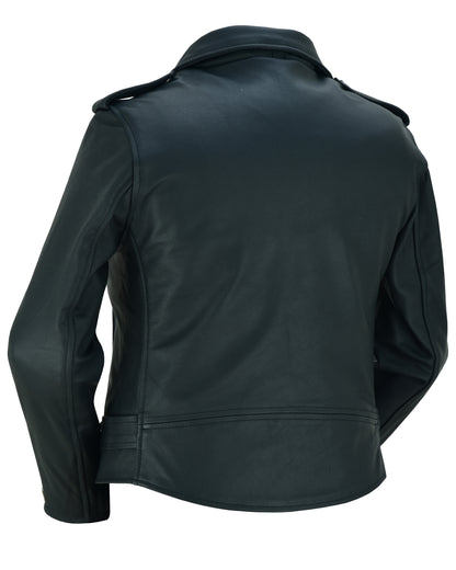 Women's Classic Plain Side Fitted M/C Style Jacket