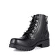 Ladies Black 6-Eye Motorcycle Boots W/ Zipper