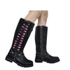 Milwaukee Riders® Women Biker Long Boots with Pink Laces