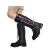 Milwaukee Riders® Women Biker Long Boots with Pink Laces