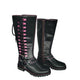 Milwaukee Riders® Women Biker Long Boots with Pink Laces
