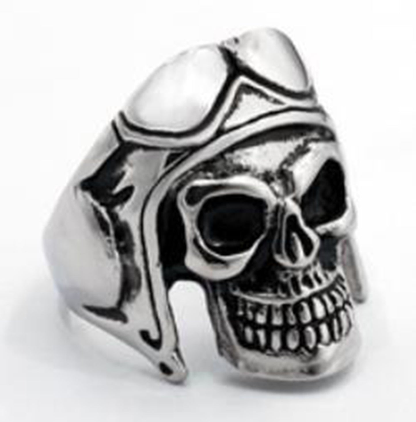 R107 Stainless Steel Biker Skull Biker Ring