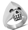R130 Stainless Steel Hooded Skull Biker Ring