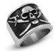 R159 Stainless Steel Pirate Symbol Skull Biker Ring