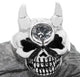 R190 Stainless Steel Diamond Eye Skull Face Biker Ring