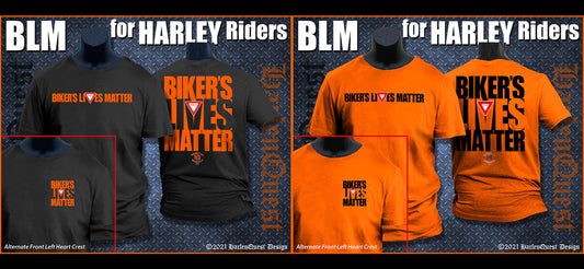 Biker's Lives Matter Harley Riders - Black Shirt Orange Letters