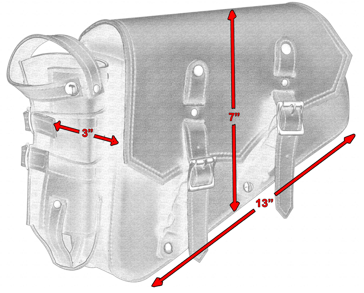 Left Side Synthetic Leather Swing Arm Bag w/Bottle Holder