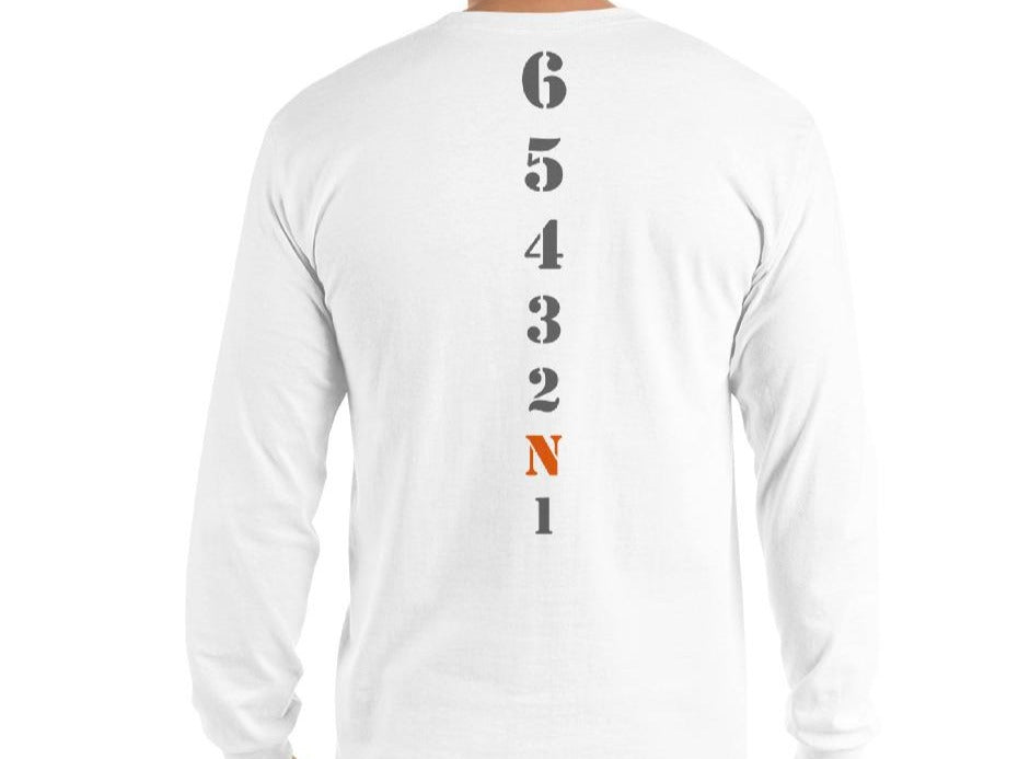 LONG SLEEVE RISE RIDE REPEAT - ORANGE LETTERS GEARS ON BACK