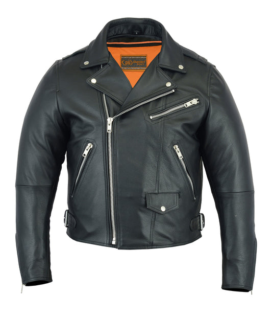 DS737 Men's Modern Full Cut Beltless Biker Jacket