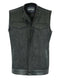 DM901 Men's Leather/Denim Combo Vest Without Collar