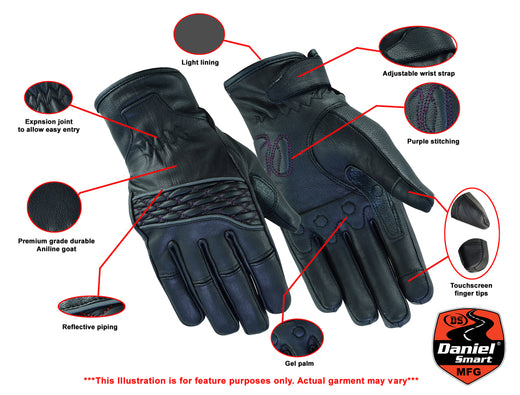 DS2425 Women's Cruiser Glove (Black / Purple)