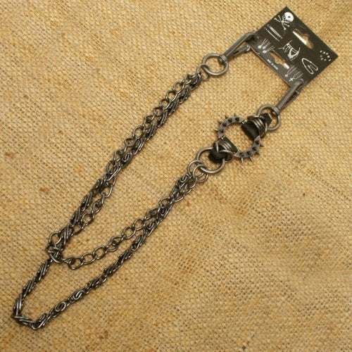 WA-WC7030 Spike ring Wallet Chain with gray double chain