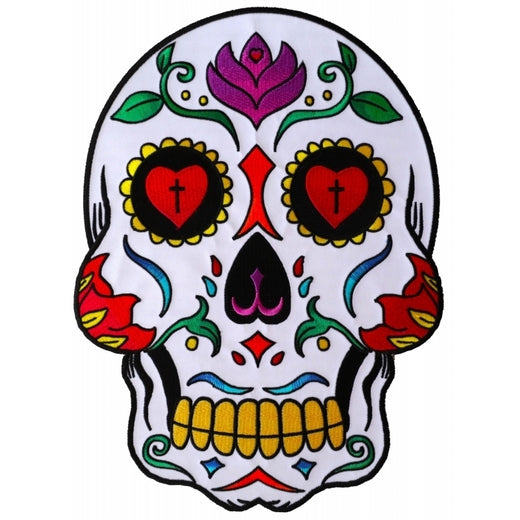 PL5987 Sugar Skull Embroidered Iron on Patch