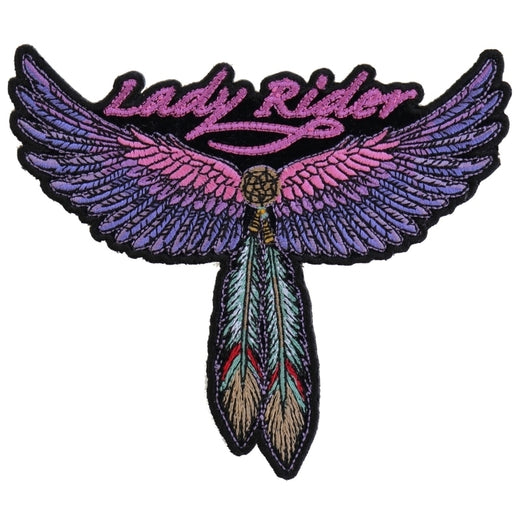 PM3118 Lady Rider Wings and Feather Medium Size Tribal Patch