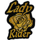 P6656 Lady Rider Yellow Rose Iron on Patch for Lady Bikers