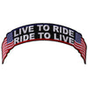 PL4719 Live To Ride Ride To Live US Flag Biker Back Patch