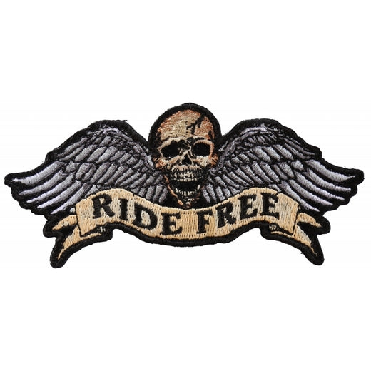 P3295 Ride Free Winged Skull Biker Patch