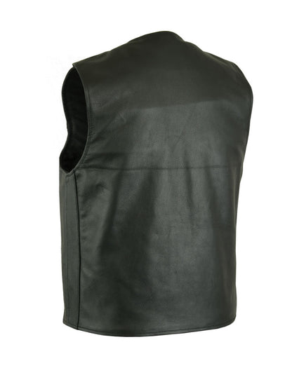 Men's Single Back Panel Concealed Carry Vest, Buffalo Nickel Snaps