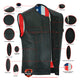 DS155 Men's Leather Vest with Red Stitching and USA Inside Flag Linin