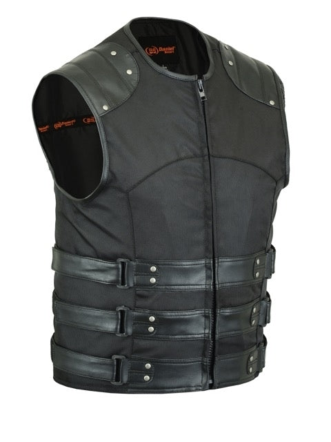 Men's Textile/ Leather Updated SWAT Team Style Vest