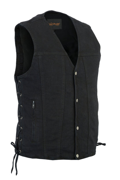 Men's Single Back Panel Concealed Carry Denim Vest