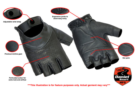 DS8 Women's Perforated Fingerless Glove