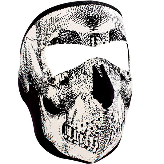 WNFM002 ZAN® Full Mask - Neoprene - Black and White Skull Face