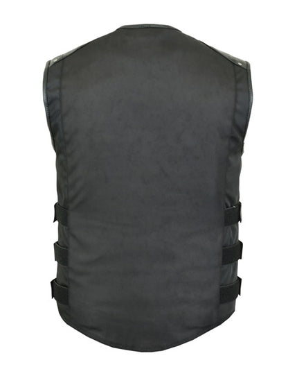 Men's Textile/ Leather Updated SWAT Team Style Vest