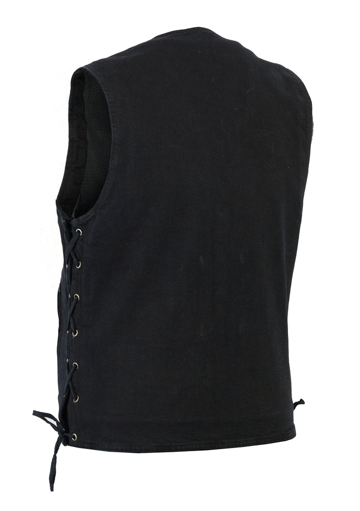 Men's Single Back Panel Concealed Carry Denim Vest