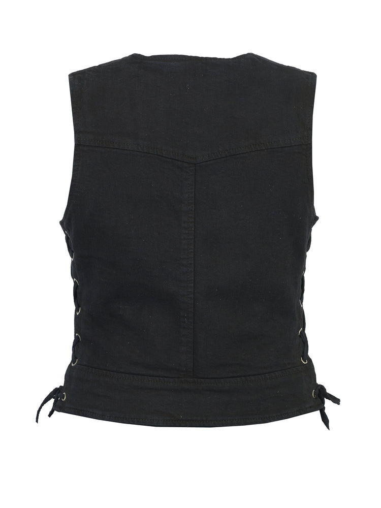 Women's Stylish Black Denim Vest