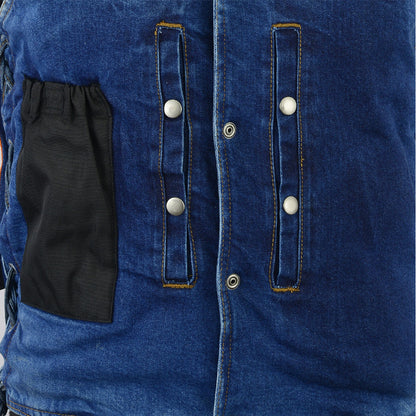 Men's Single Back Panel Concealed Carry Denim Vest