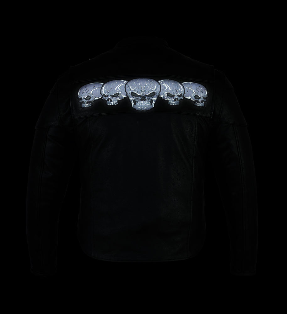 Men's Scooter Jacket w/Reflective Skulls