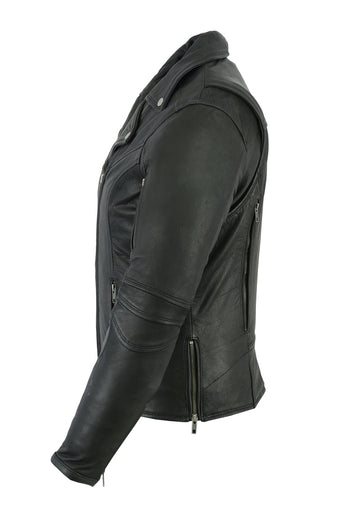 DS894 Women's Modern Longer Beltless Biker Jacket