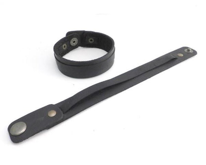 PV3206BLK Black Layered Leather Strap Bracelet