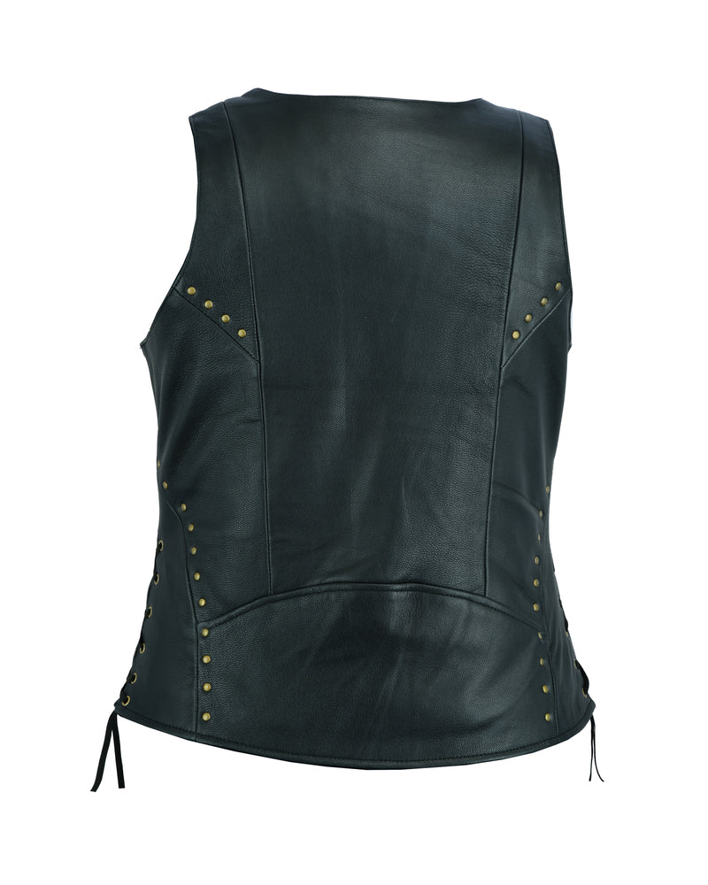 Women's Zippered Vest with Lacing Details