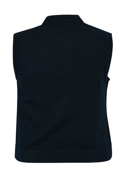Women's Advance Black Construction Denim Vest