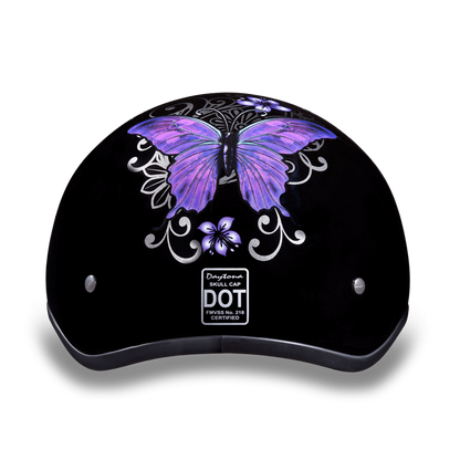 D6-B D.O.T. Daytona Skull Cap - W/ Butterfly