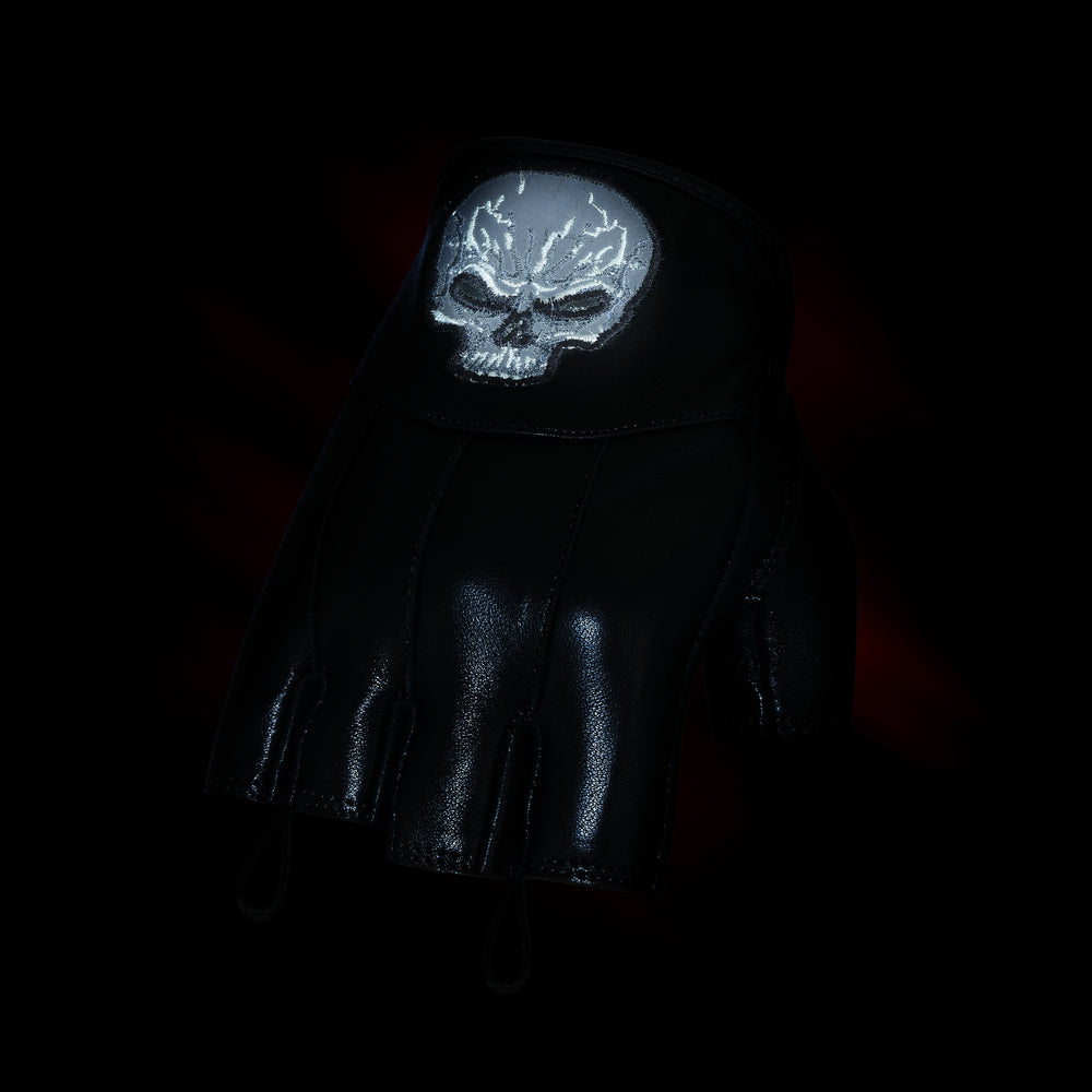 Reflective Skull Fingerless Glove