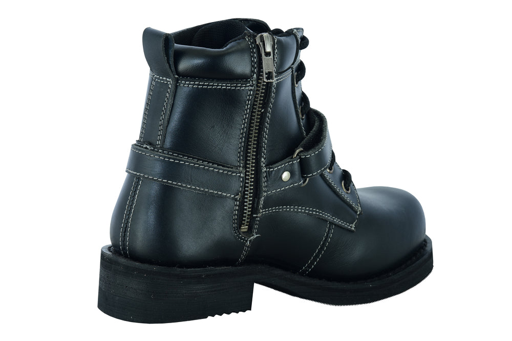 Women's Boots with Side Zipper and Single Strap