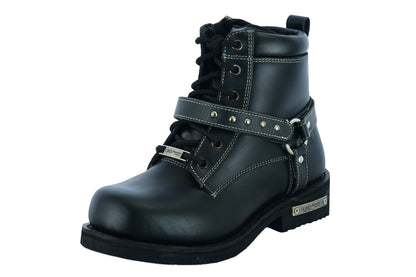 Women's Boots with Side Zipper and Single Strap
