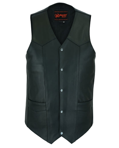 Men's Tall Classic Biker Leather Vest